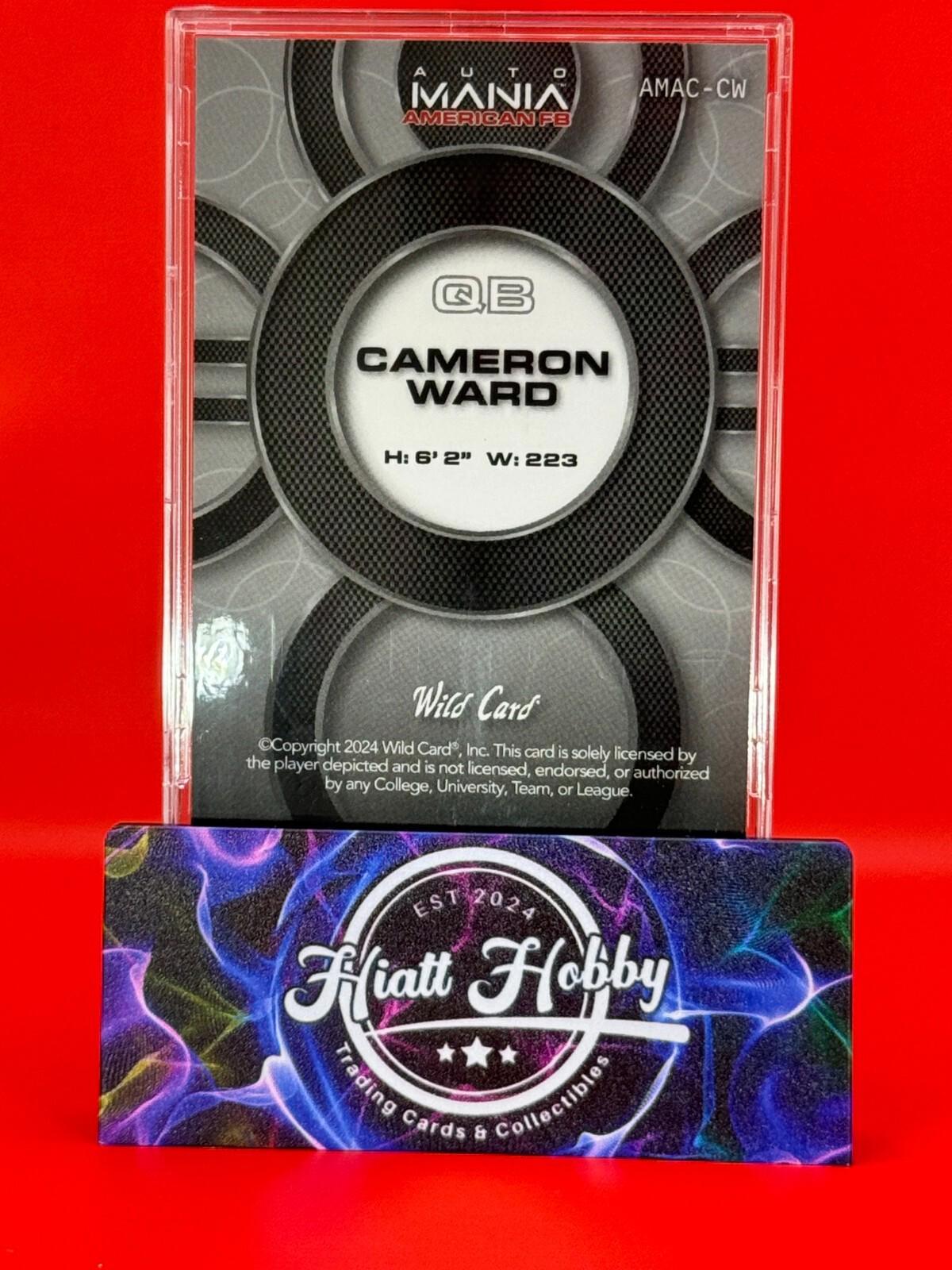 2024 Wild Card Auto Mania Cameron Ward #AMAC-CW - Flag Speckled /25