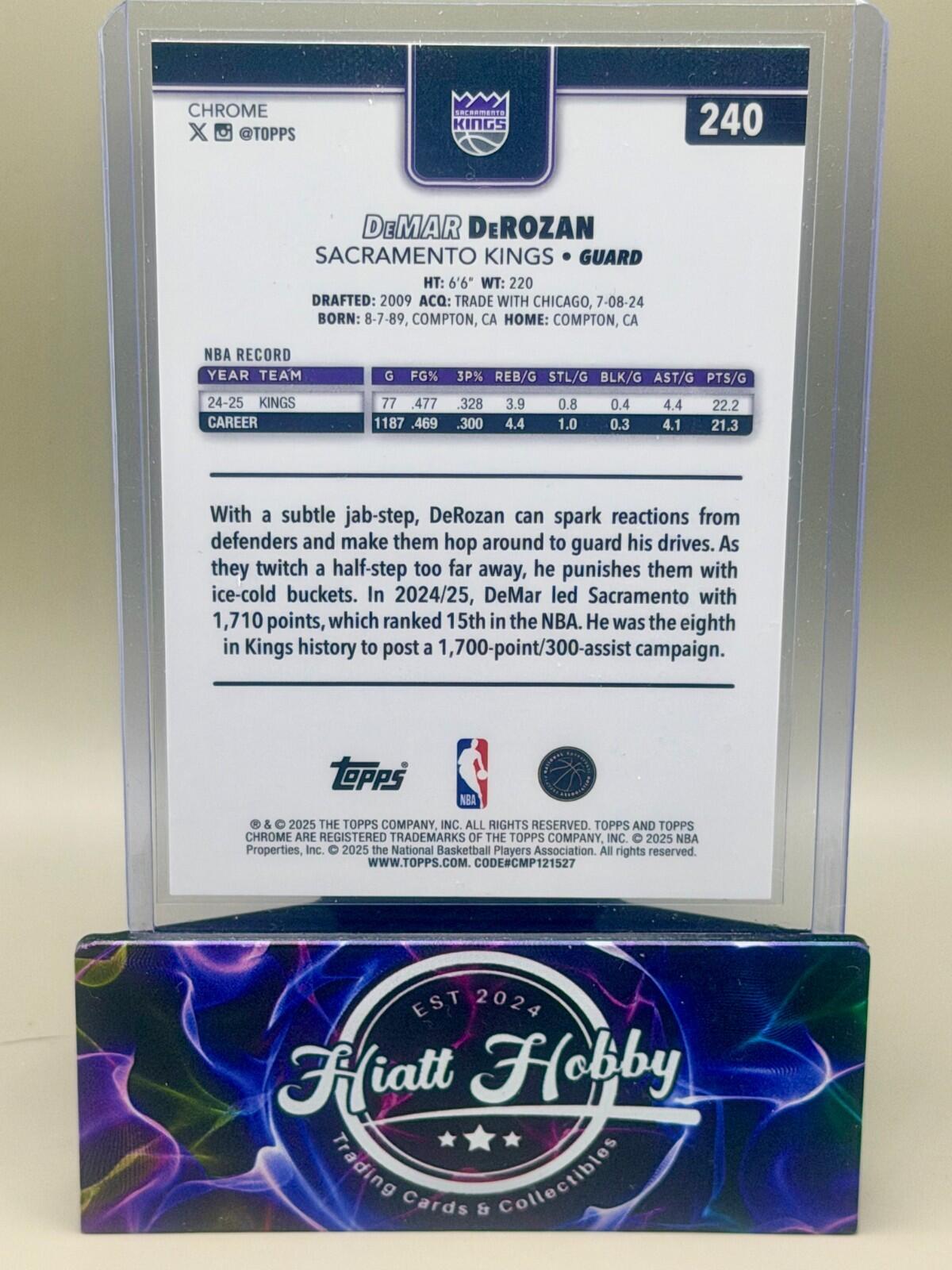 2025-26 Topps Chrome - #240 DeMar DeRozan - Red White Blue Refractor