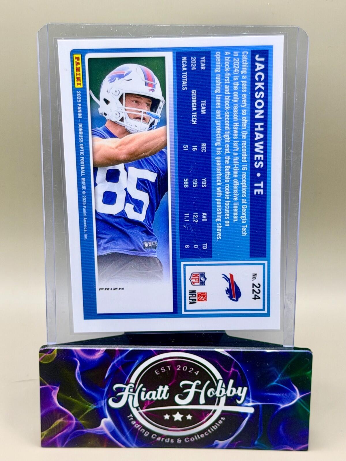 2025 Panini Donruss Optic - #224 Jackson Hawes - Green Hyper (RC)
