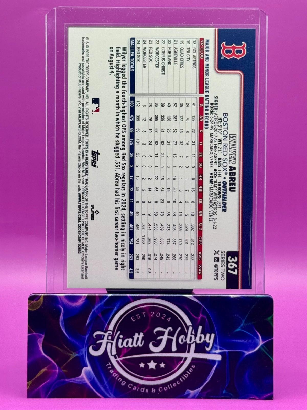 2025 Topps Series 2 - Future Stars Wilyer Abreu #367 Rainbow Foilboard
