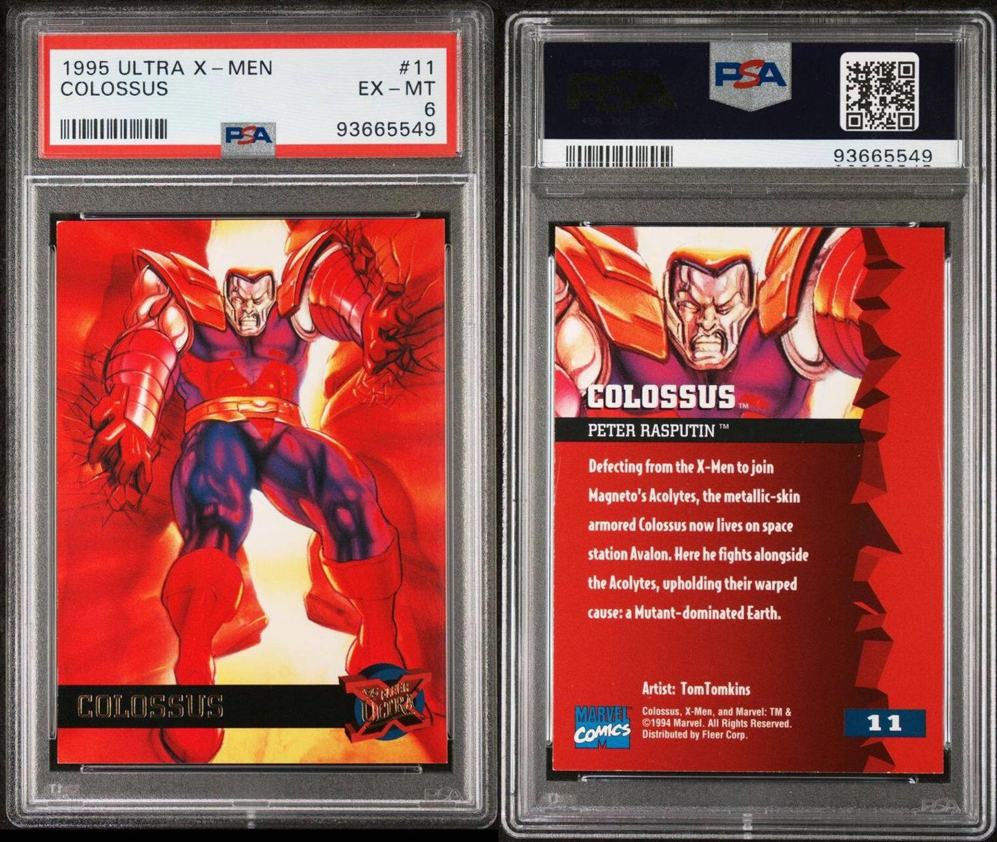 1995 Fleer Ultra, X-Men, Marvel, #11 Colossus (EXCELLENT-MINT PSA 6)