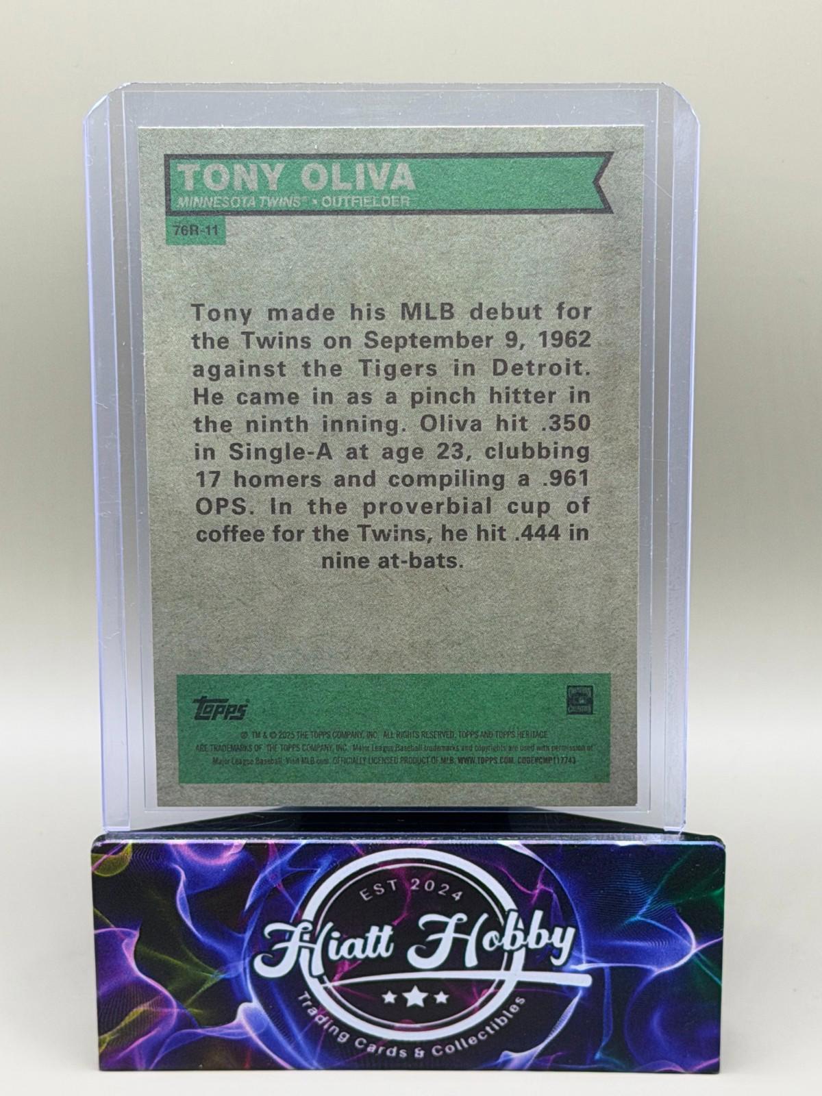 2025 Topps Heritage High Number - 1976 Retirees! Tony Oliva #76R-11