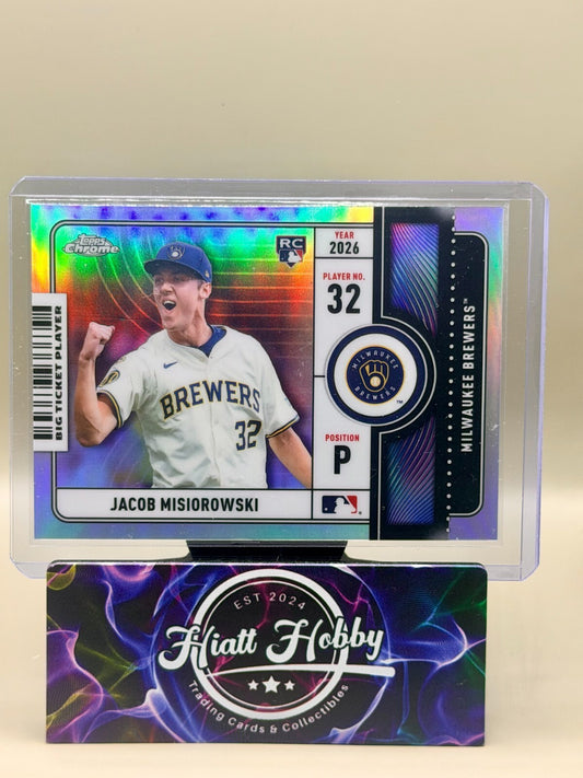 2026 Topps Chrome - #BTP-2 Jacob Misiorowski - Big Ticket Players (RC)