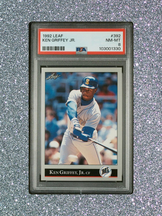 1992 Leaf Baseball - Ken Griffey Jr #392 - PSA 8