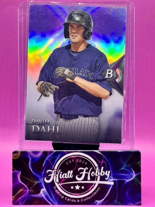 2014 Bowman Platinum Chrome - David Dahl #BPCP29 - Purple Refractor (RC)