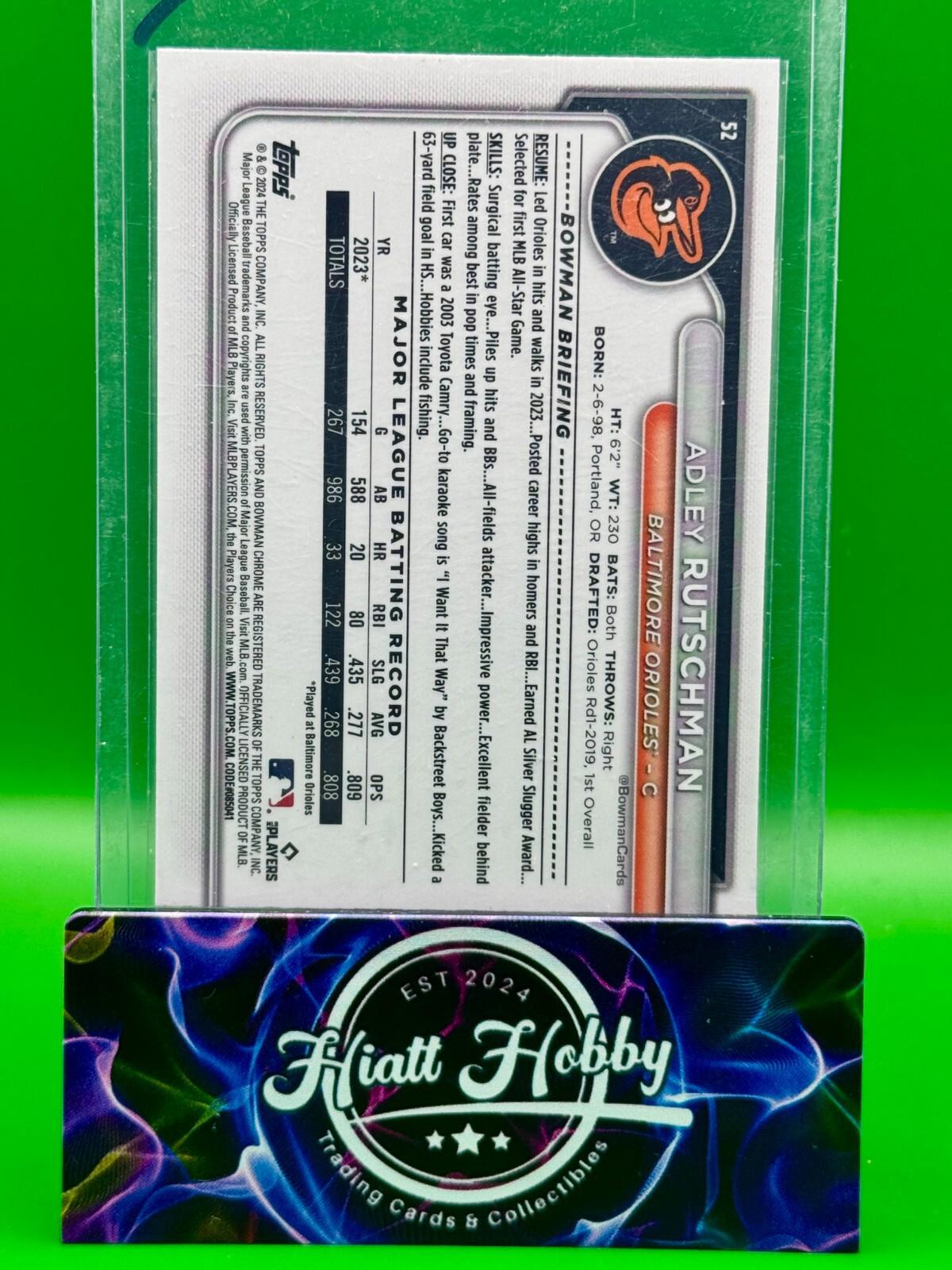 2024 Bowman Chrome Baseball - Adley Rutschman #52 - Fuschia Refractor /299