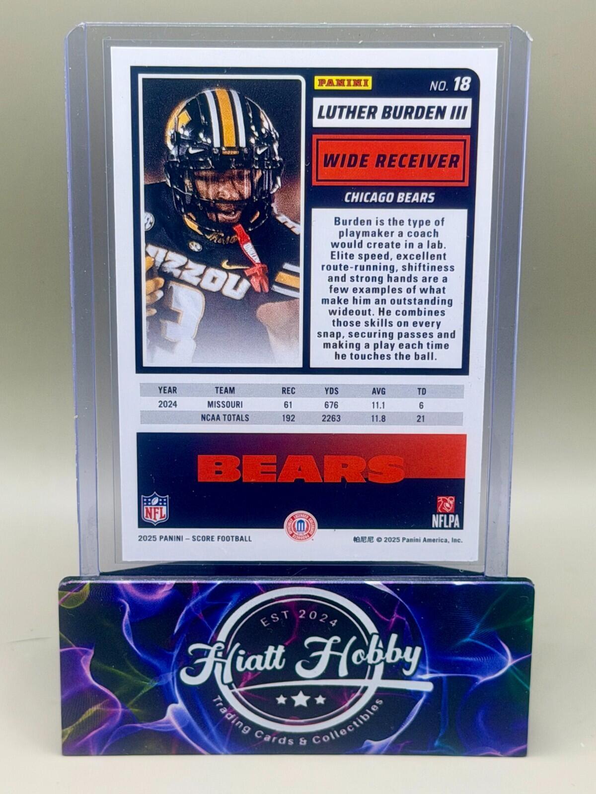 2025 Panini Score - #18 Luther burden III (RC)