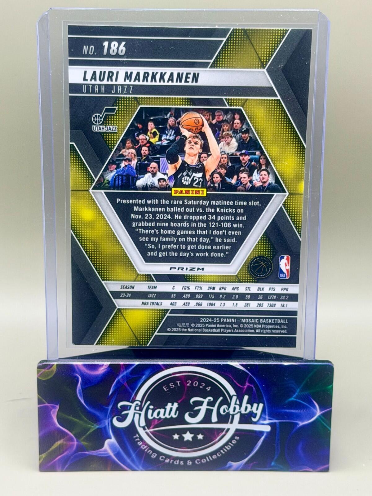 2024-25 Panini Mosaic Basketball - #186 Lauri Markkanen - Silver Mosaic