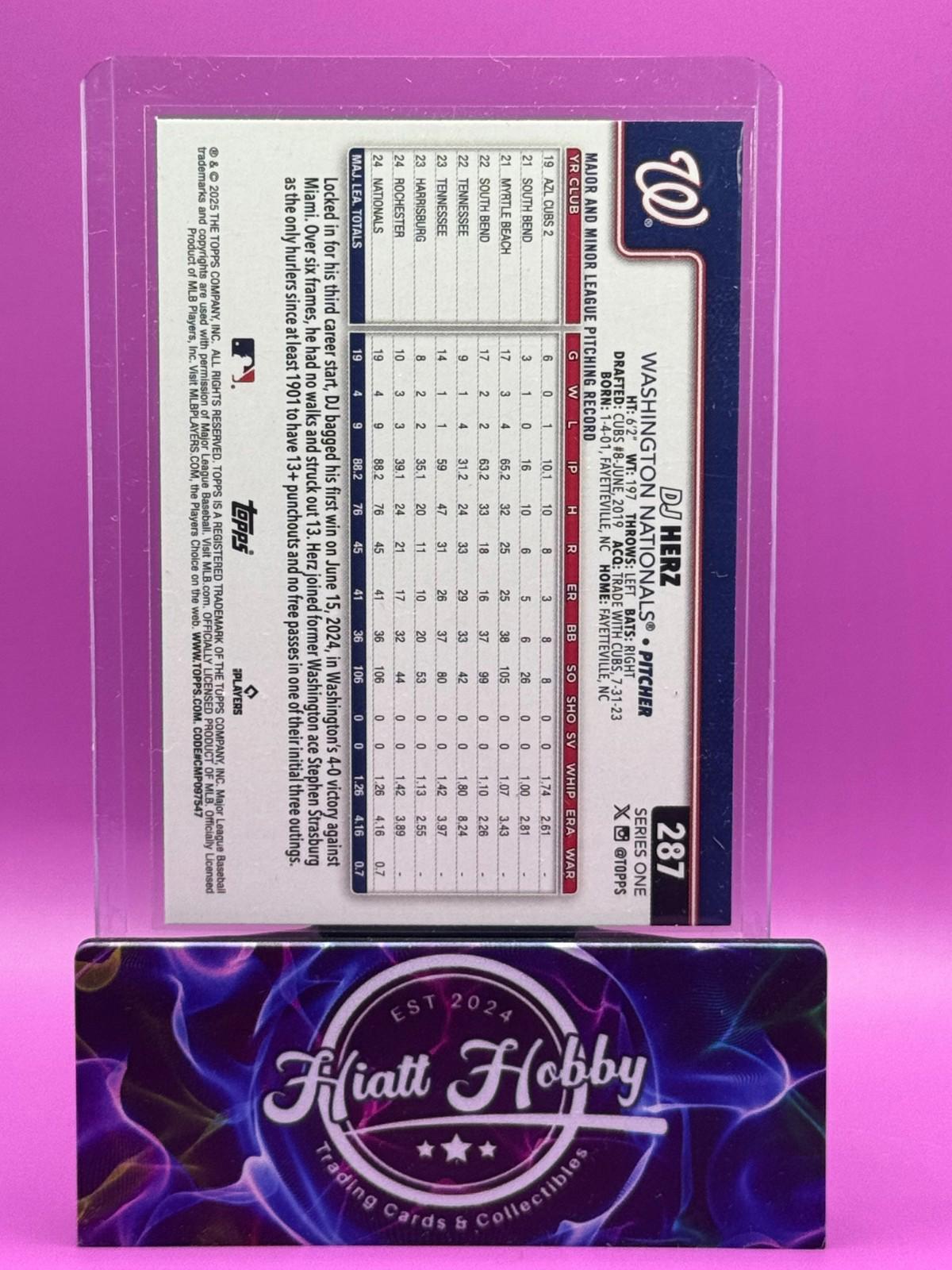 2025 Topps Series 1 - DJ Herz #287 Holofoil (RC)