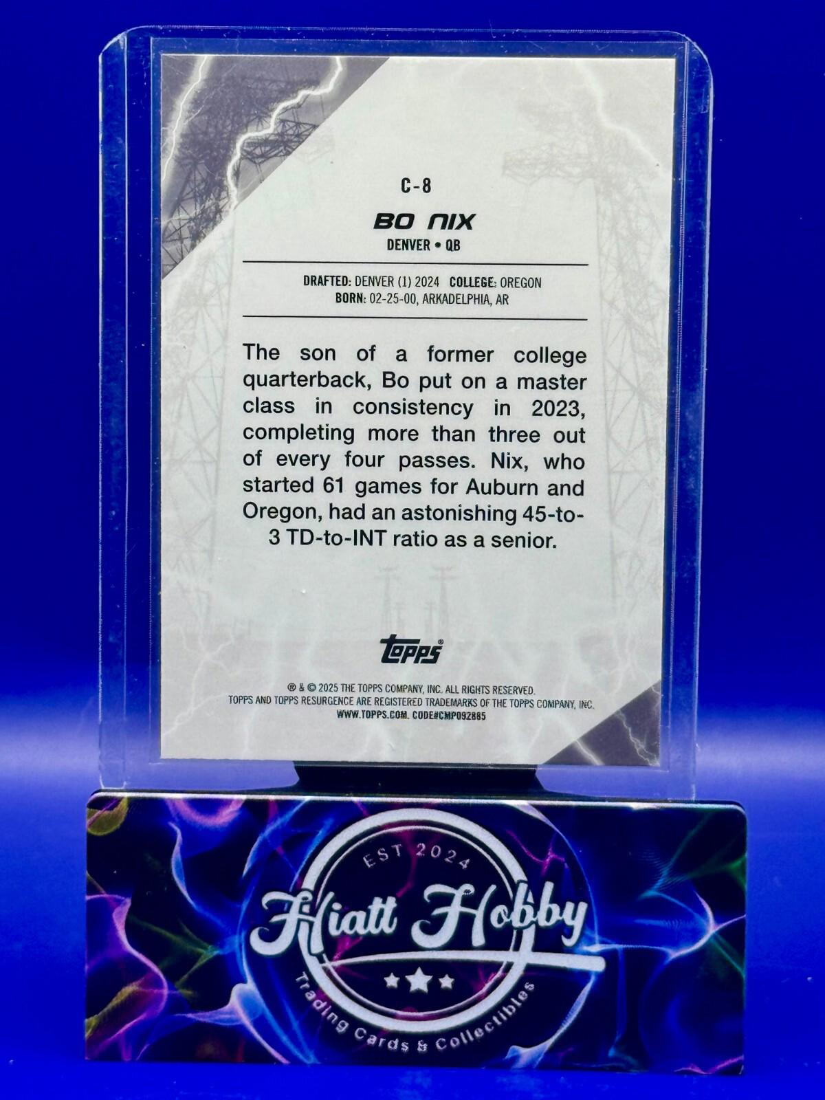 2024 Topps Resurgence - Bo Nix #C-8 - Conductors (RC)