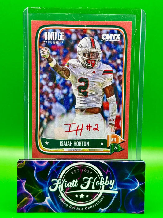 2024 Onyx Vintage Football - Isaiah Horton #VAISHO - Red Auto /25 (AU, RC)
