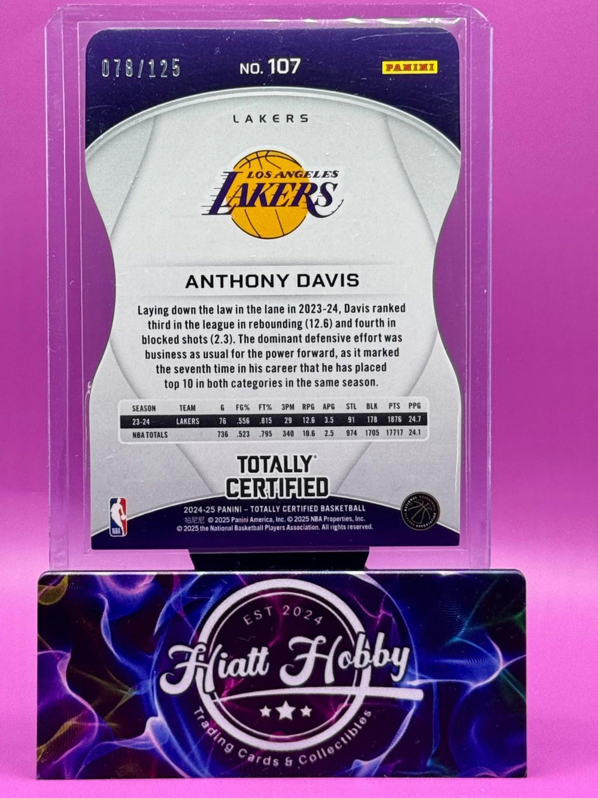 2024-25 Panini Total Certified - Anthony Davis #107 - Pink Die-Cut Mirror /125