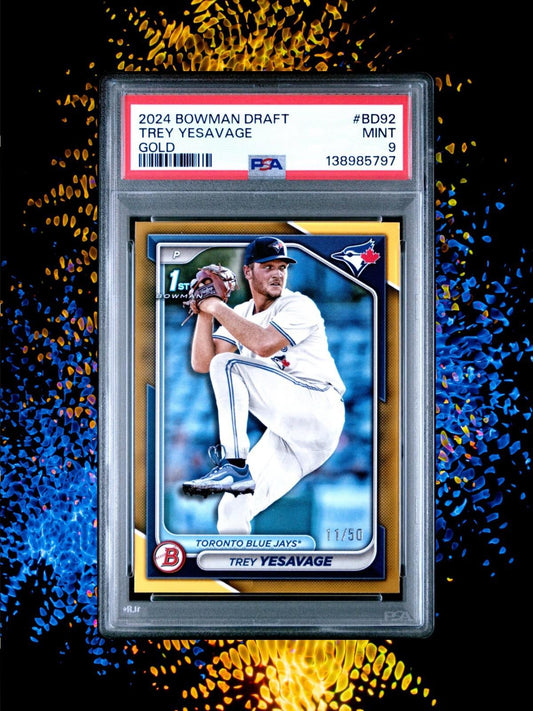 2024 Bowman Draft - Trey Yesavage #BD92 - Gold /50 - PSA 9