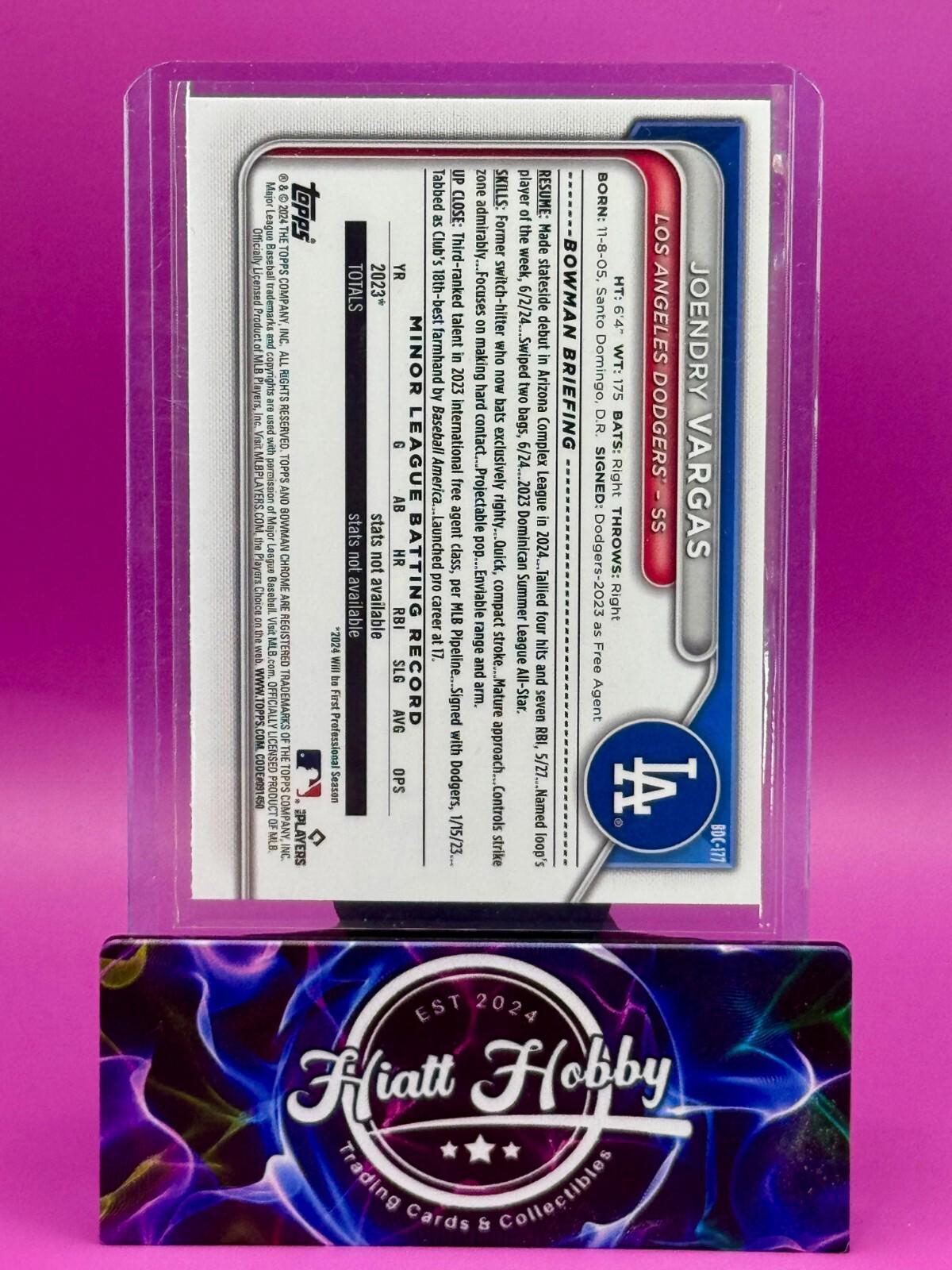 2024 Bowman Draft - Joendry Vargas #BDC-177 - Sparkles Refractor /200 (RC)