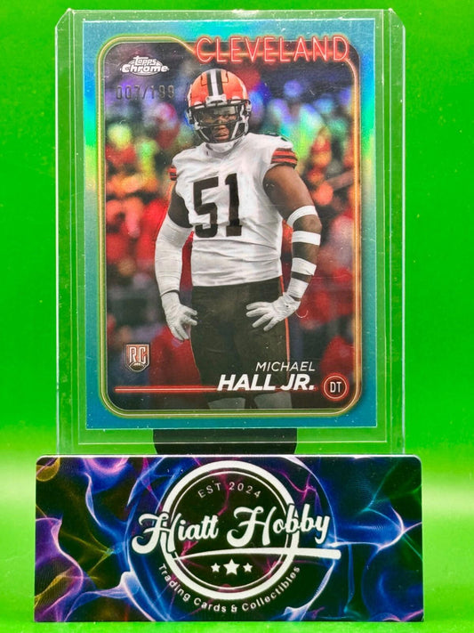 2024 Topps Chrome Football - Michael Hall Jr #268 - Aqua Refractor /199 (RC)
