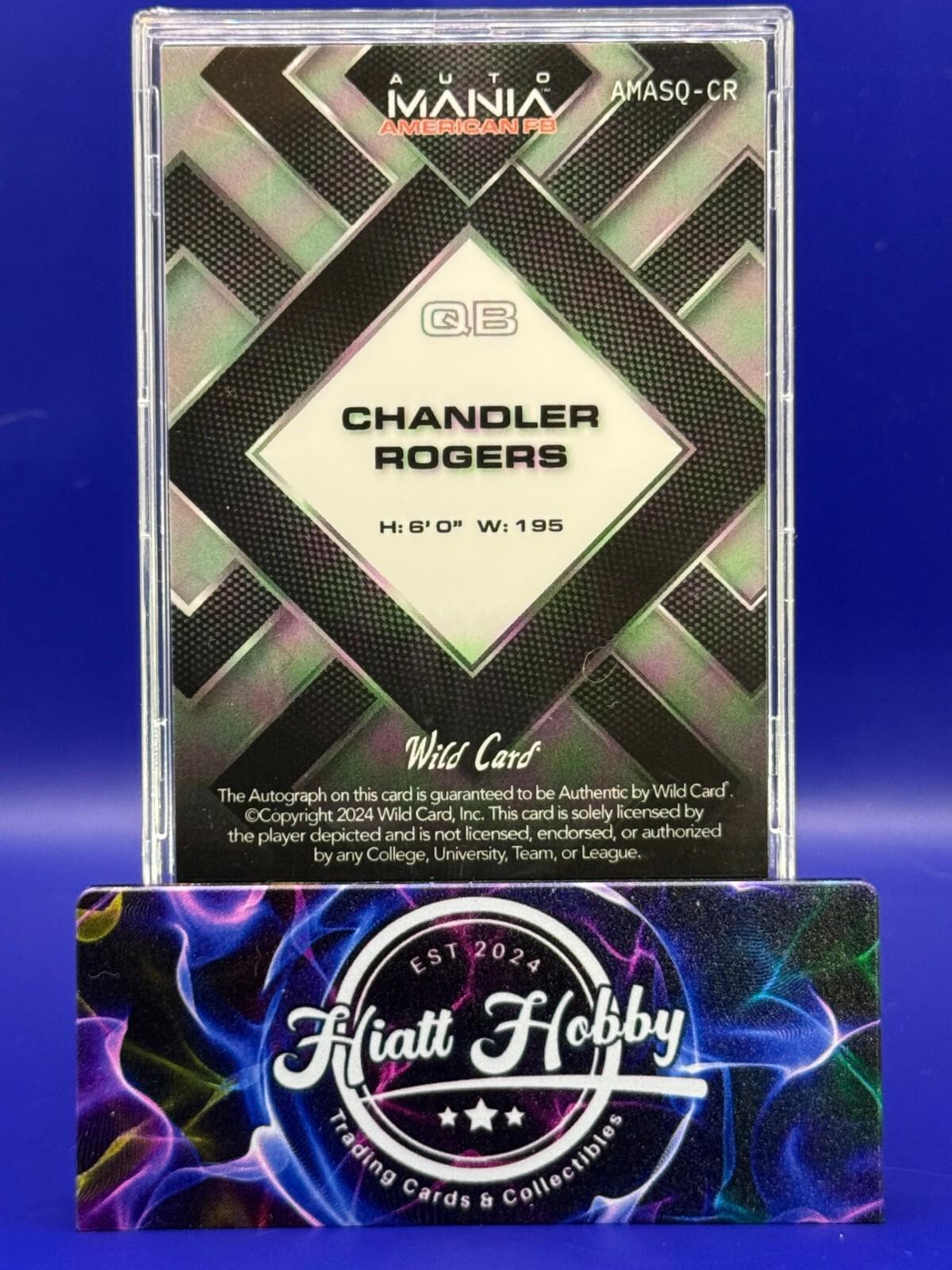 2024 Wild Card Auto Mania - Chandler Rogers #AMASQ-CR - American Flag 25/25