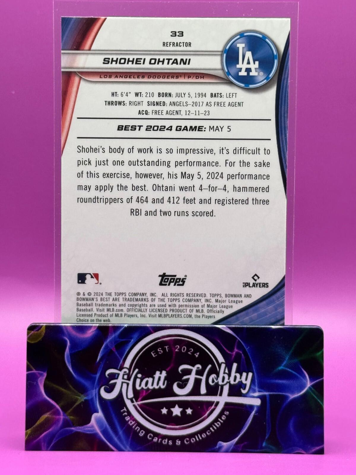 2024 Bowman's Best Baseball - Shohei Ohtani #33 - Refractor