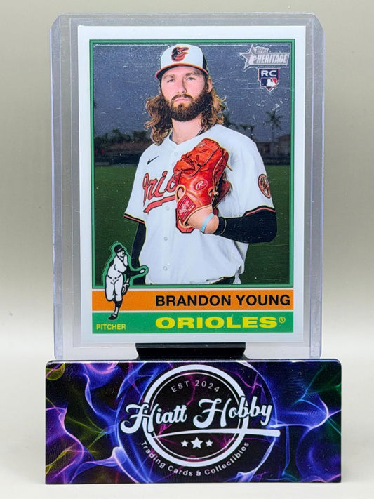 2025 Topps Heritage High Number - Brandon Young #676 - Chrome (RC)