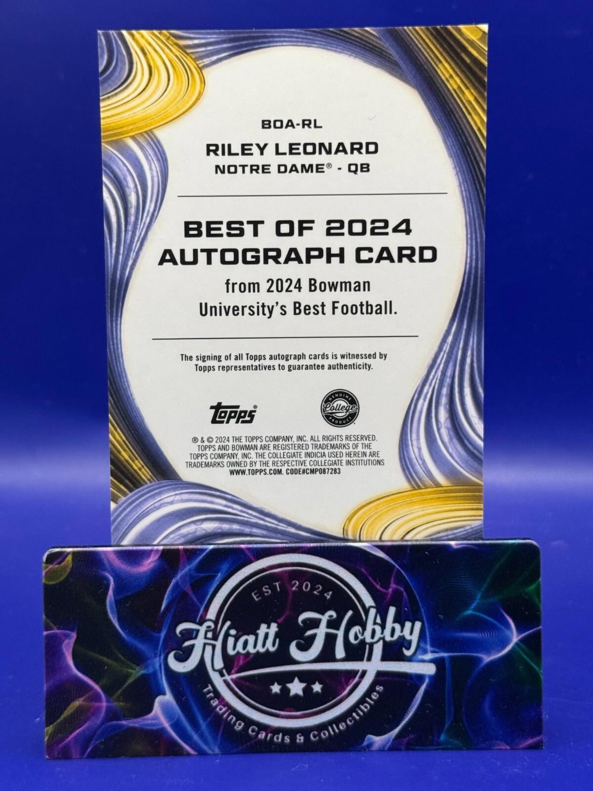 2024 Bowman's Best U Football - Riley Leonard #BOA-RL - Auto