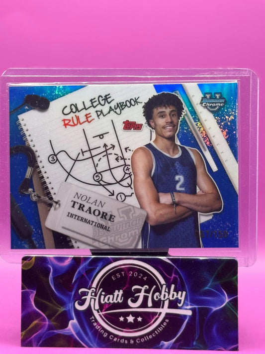 2024-25 Bowman University Chrome Nolan Traore #CRP-17 College Playbook Blue /150