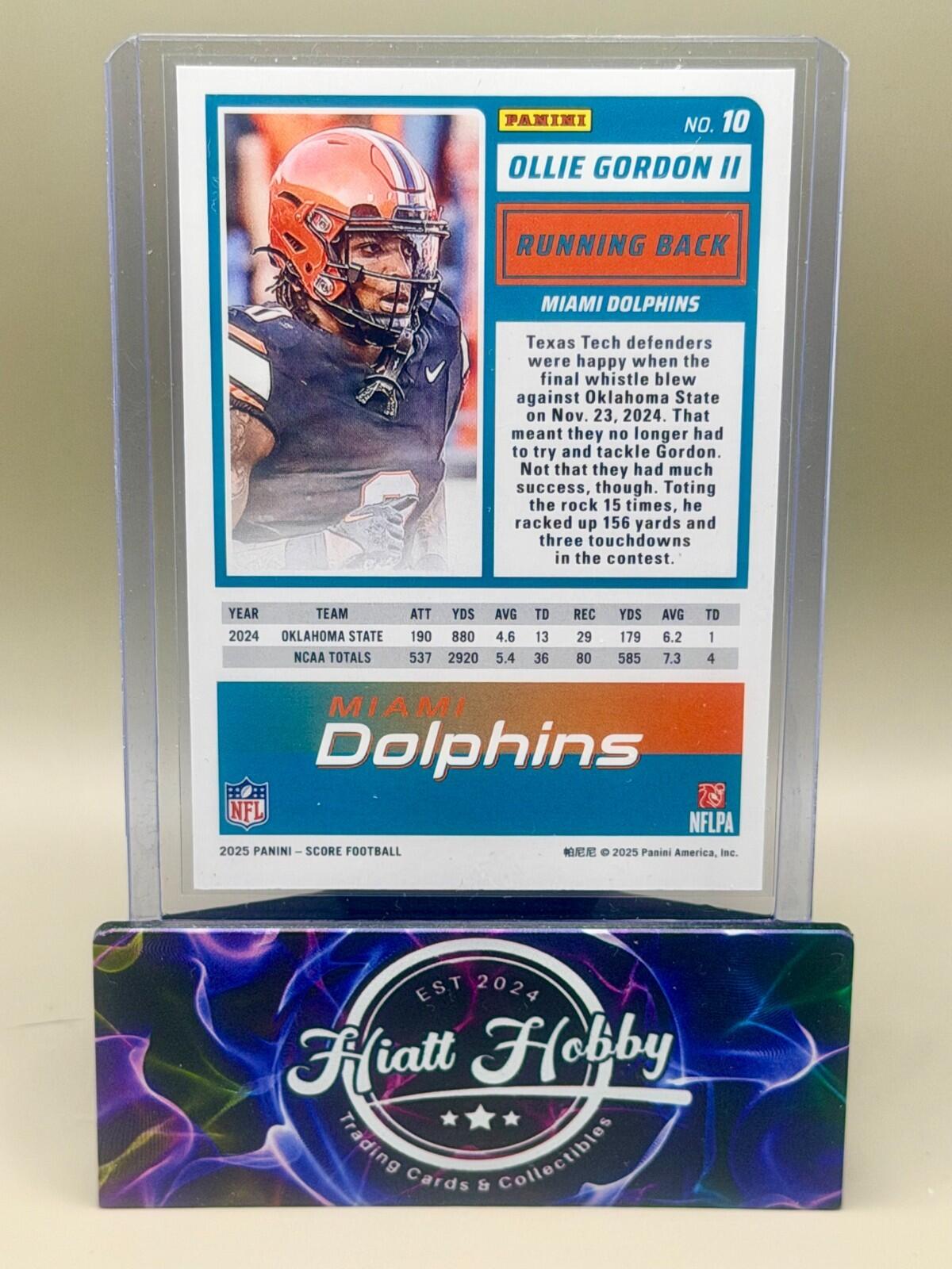 2025 Panini Score - #10 Ollie Gordon II (RC)