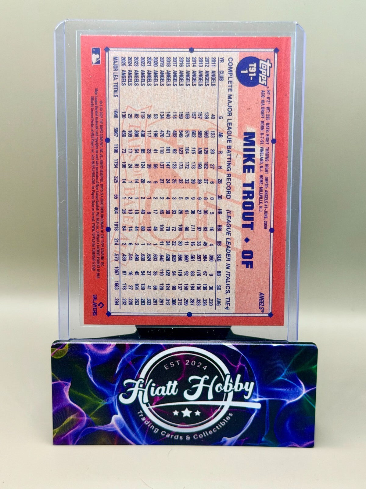 2026 Topps Series 1 - #T91-1 Mike Trout - 1991 Topps - Crackleboard Foil