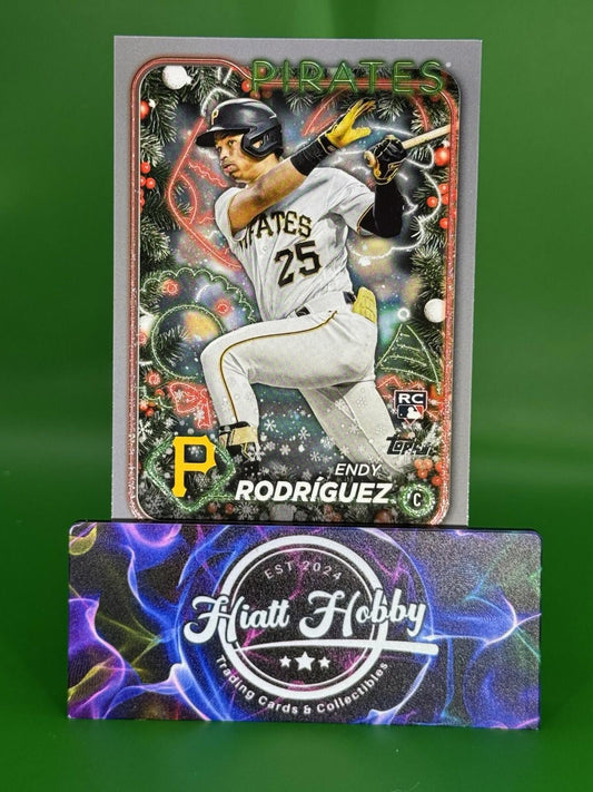 2024 Topps Holiday Endy Rodriguez #H9 Silver Glitter RC Pittsburgh Pirates