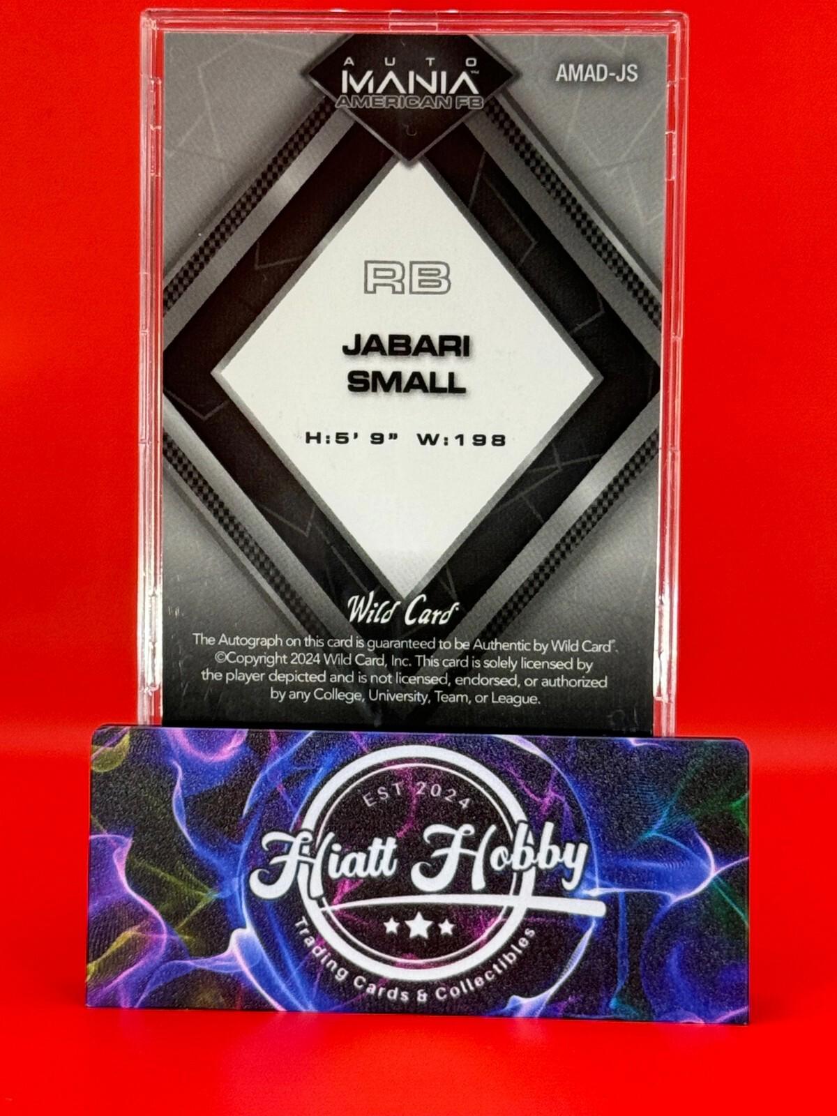 2024 Wild Card Auto Mania Jabari Small #AMAD-JS - Mt Rushmore Speckle Auto /3