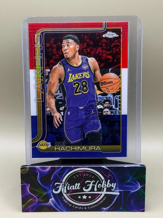 2025-26 Topps Chrome - Rui Hachimura #148 Red White & Blue Refractor
