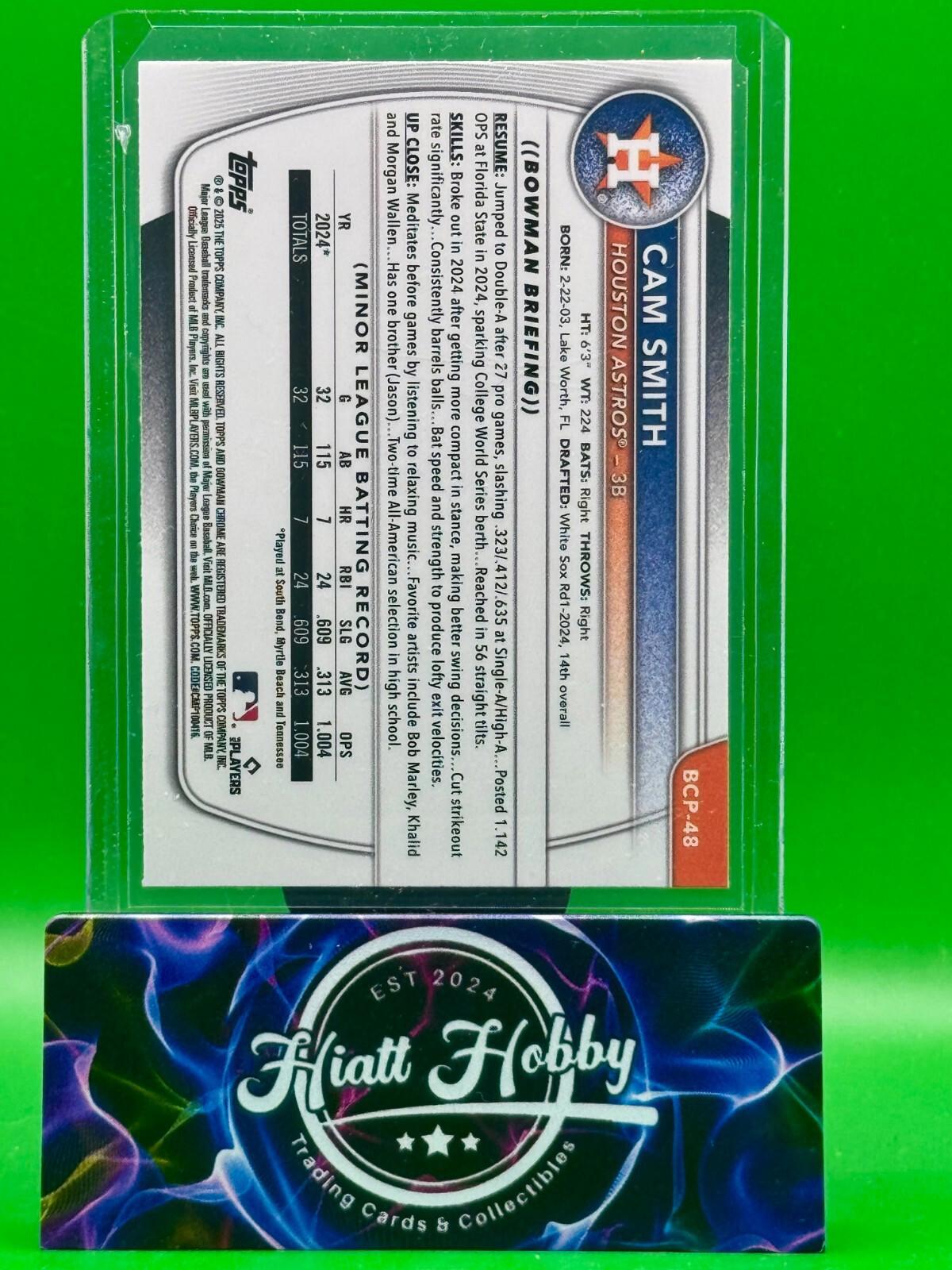 2025 Bowman Chrome -  Cam Smith #BCP-48 - X-Fractor