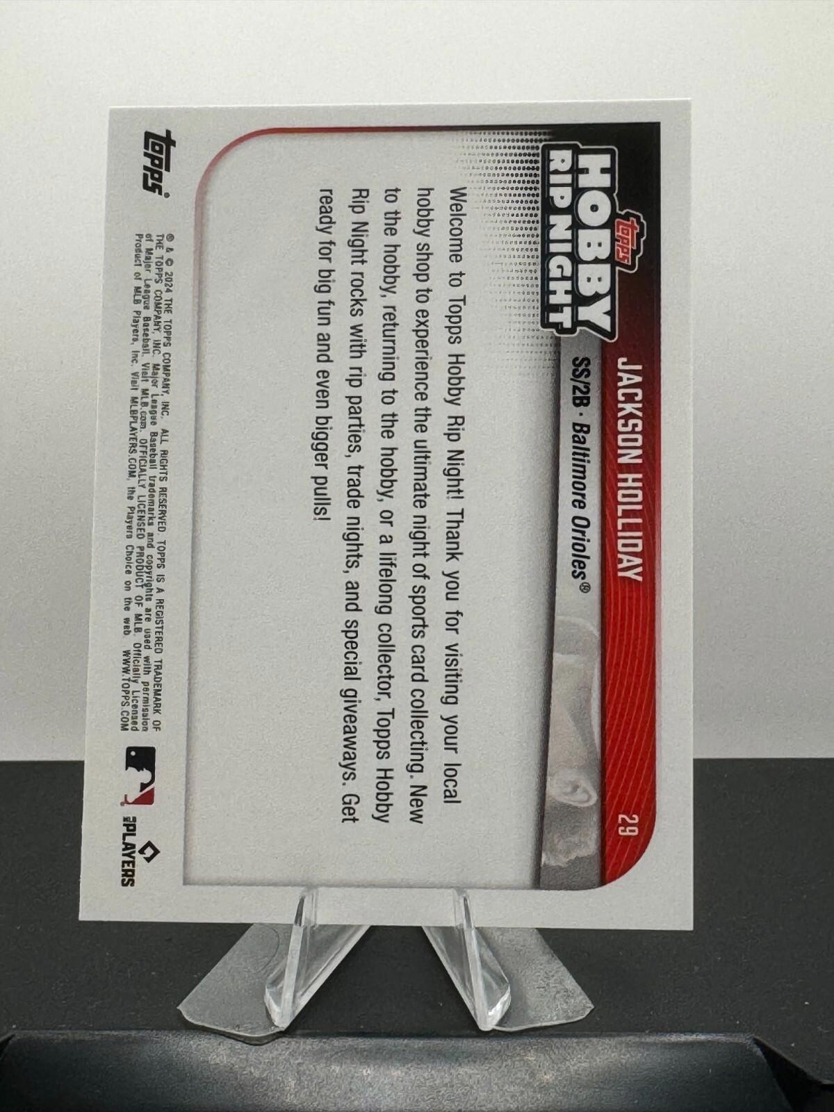 2024 Topps Hobby Rip Night Promo - Jackson Holliday #29