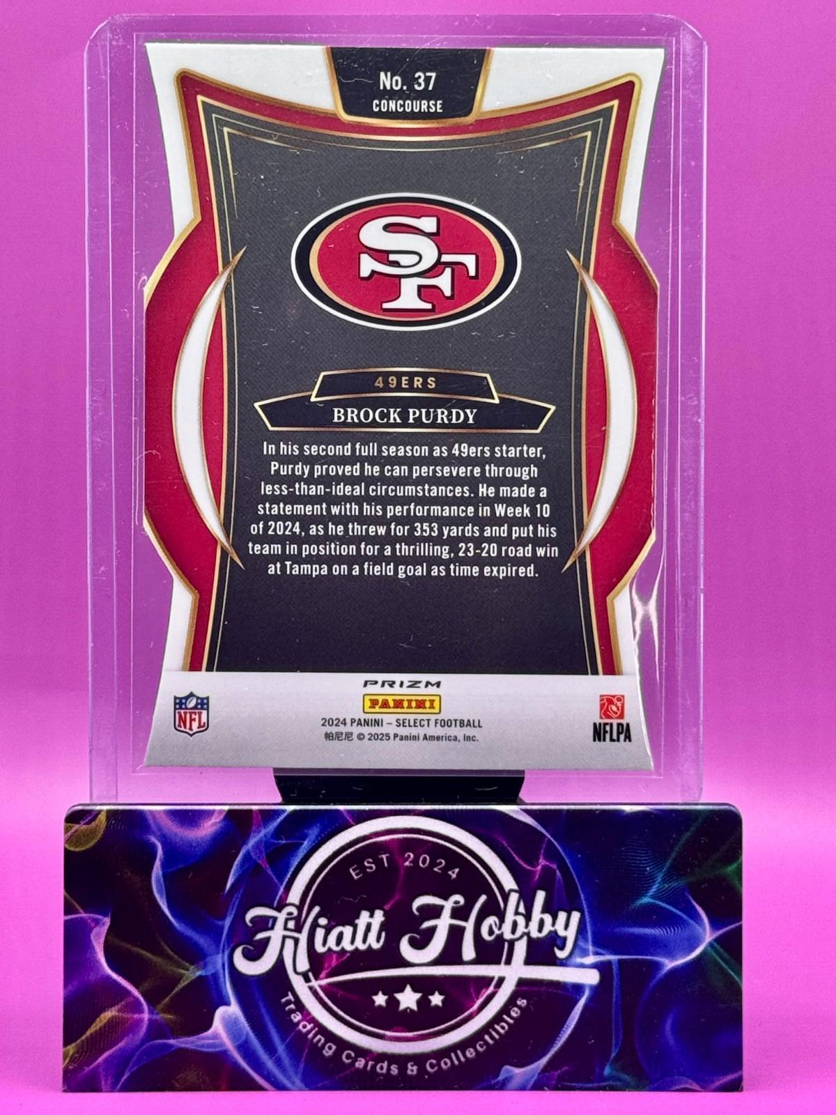 2024 Panini Select Football - Brock Purdy #37 - Silver Die-Cut Prizm