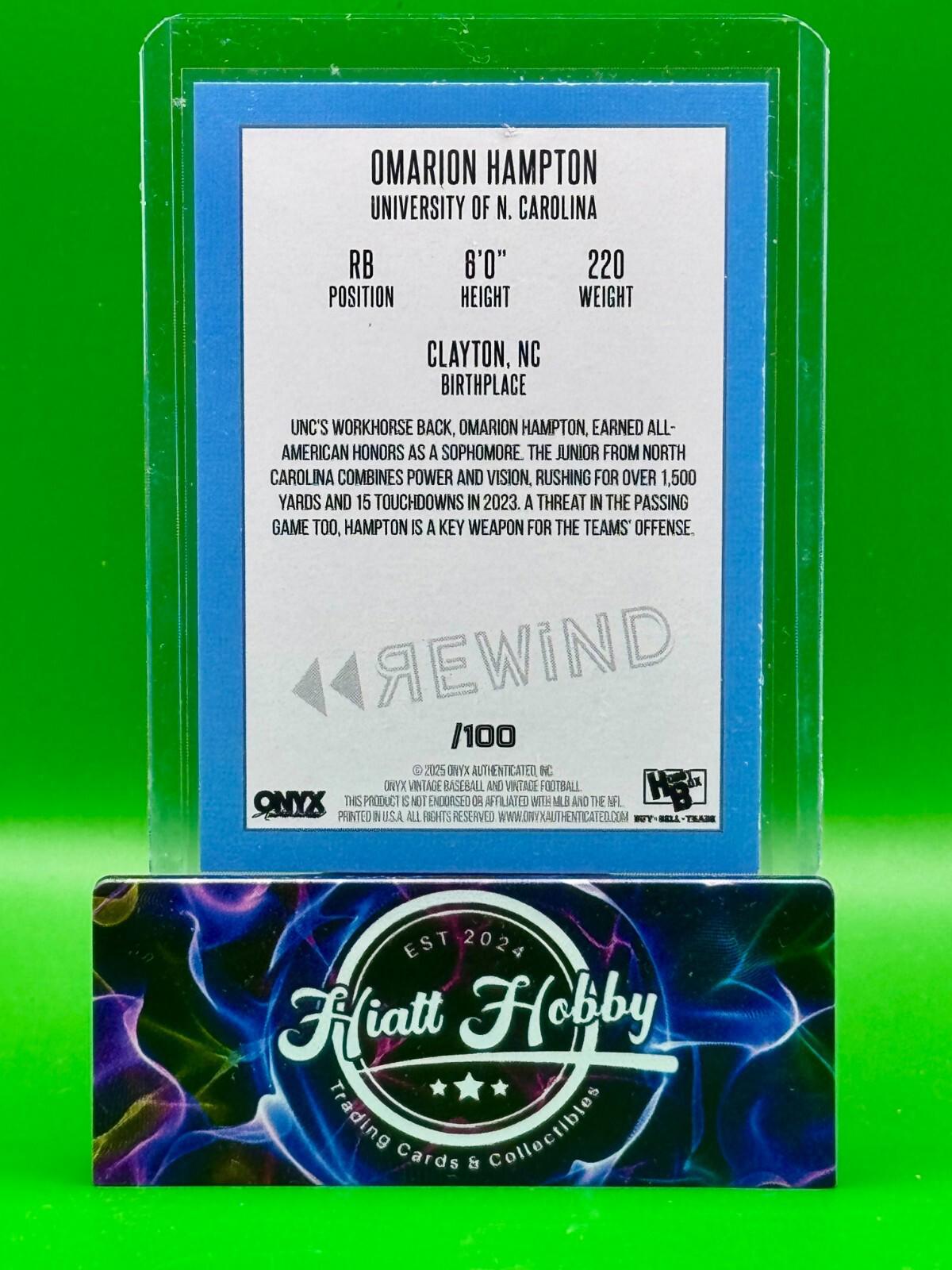 2024 Onyx Holiday Cards - Omarion Hampton - Red /100