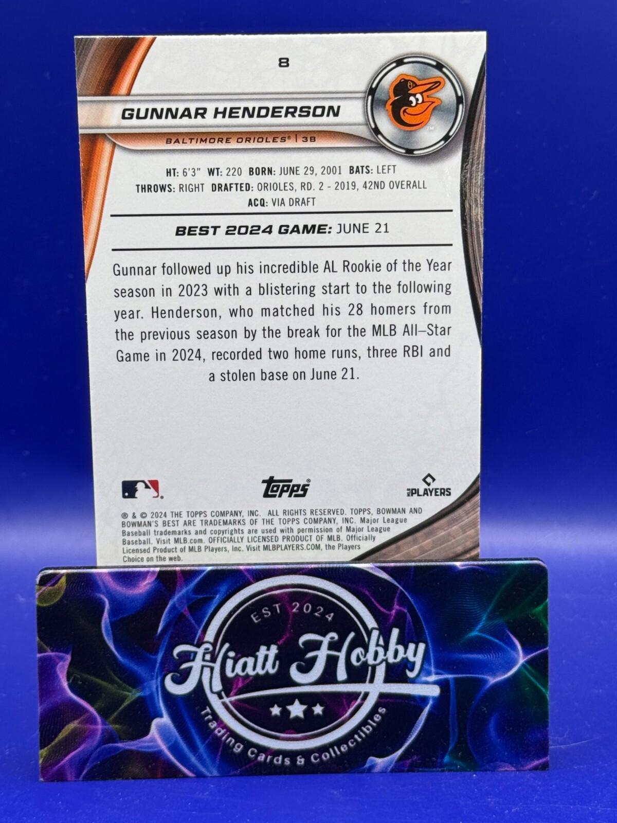 2024 Bowman's Best - Gunnar Henderson #8 - Wave Refractor
