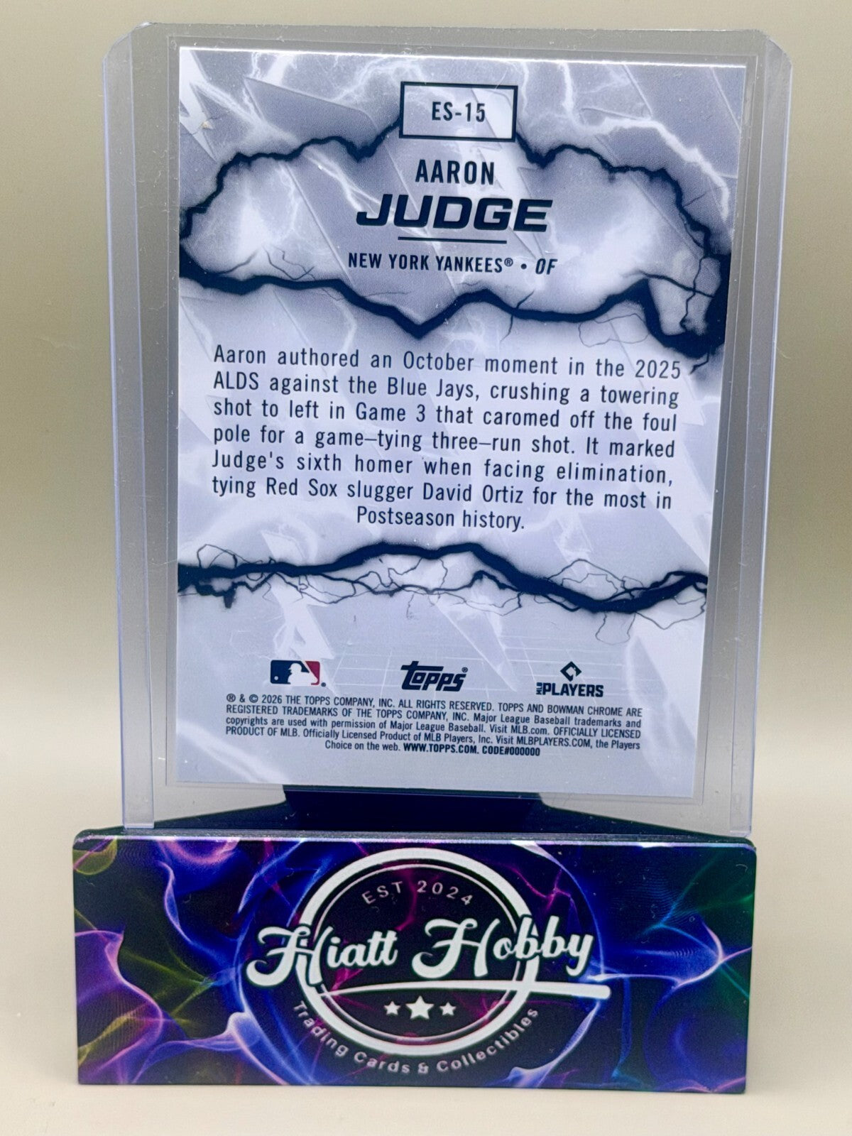 2026 Bowman Chrome Baseball - #ES-15 Aaron Judge - Electric Sluggers