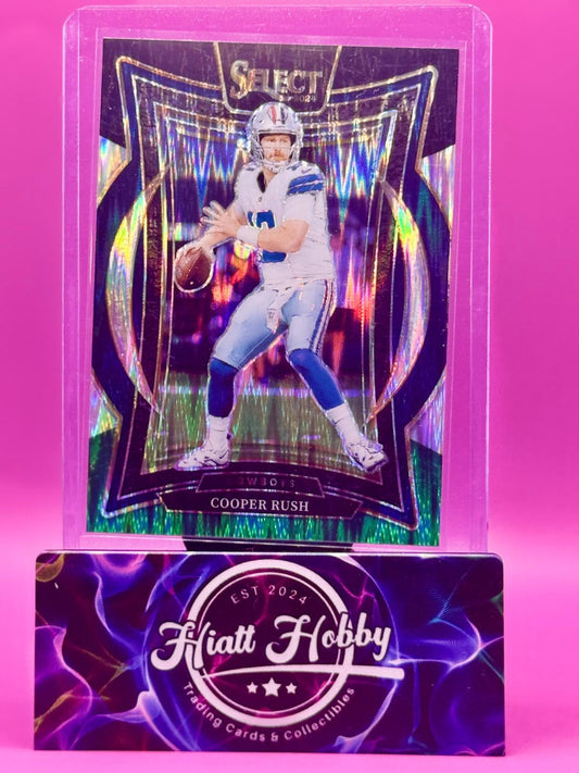 2024 Panini Select - Cooper Rush #22 - Concourse - Black & Green Shock Prizm