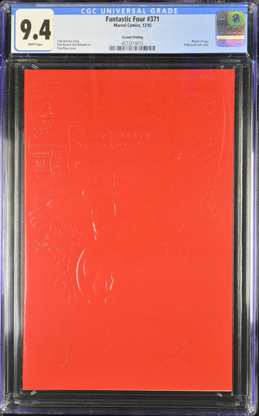 Fantastic Four #371 (12/92) Graded CGC 9.4 Second Printing