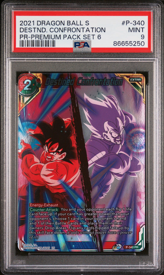 2021 DRAGON BALL SUPER DESTND. CONFRONTATION #P-340 - PSA 9