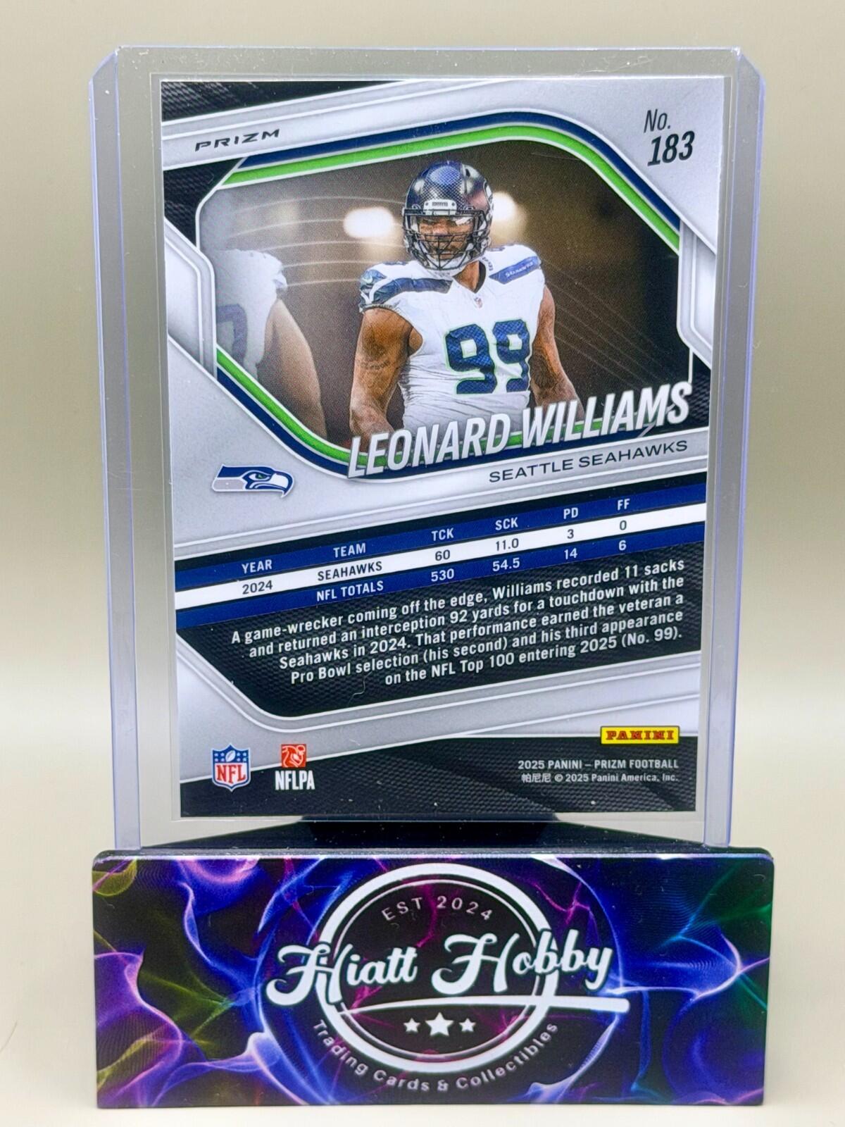 2025 Panini Prizm Football - #183 Leonard Williams - White Disco Prizm