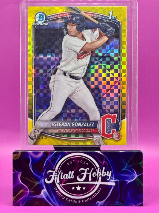 2025 Bowman Chrome - Esteban Gonzalez #BCP-70 Yellow X-Fractor /75 (RC)