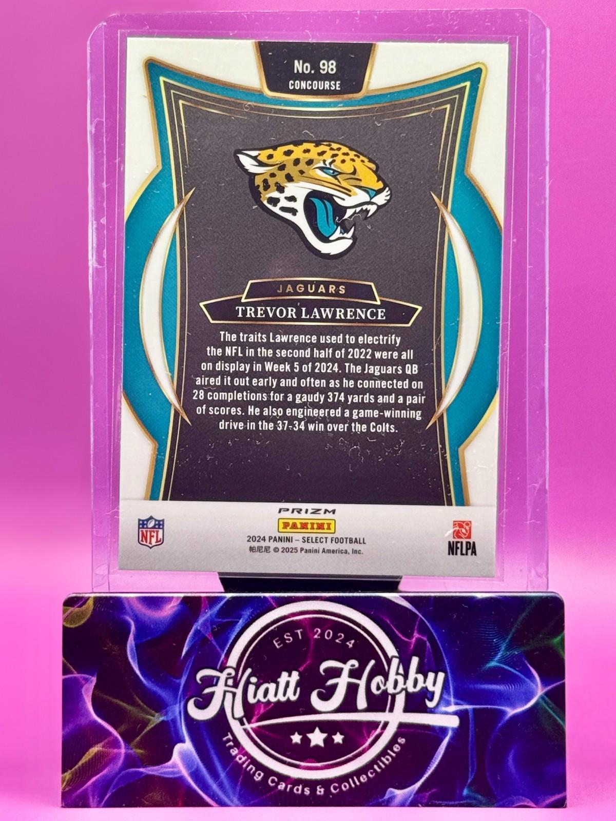 2024 Panini Select - Concourse - Trevor Lawrence #98 Black & Green Shock Prizm