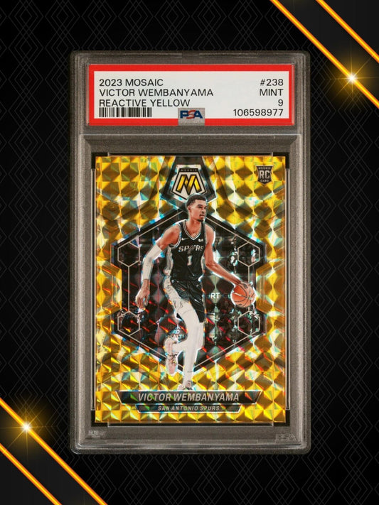 2023 Panini Mosaic - Victor Wembanyama #238 - Reactive Yellow Mosaic - PSA 9
