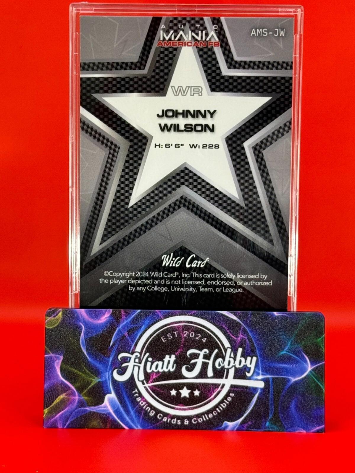 2024 Wild Card Auto Mania - Johnny Wilson #AMS-JW - Rainbow Foil 1/25