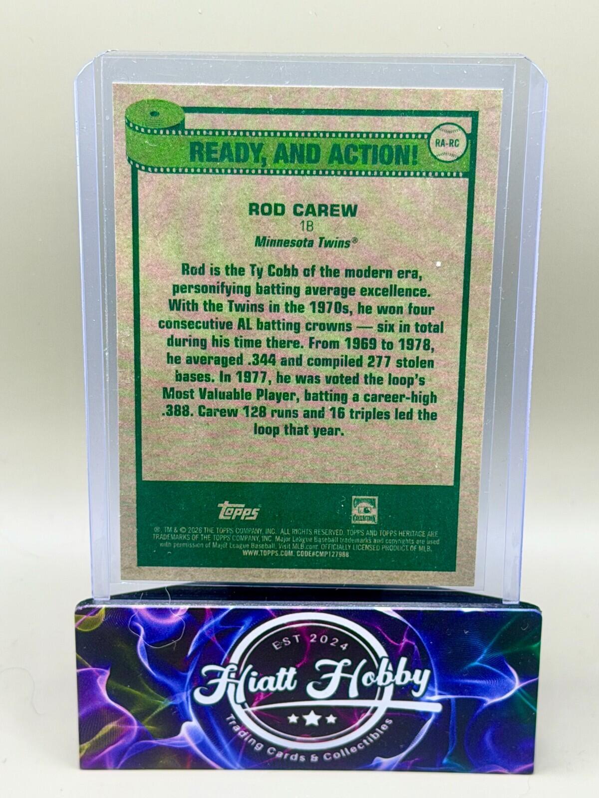 2026 Topps Heritage - #RA-RC Rod Carew - Ready and Action