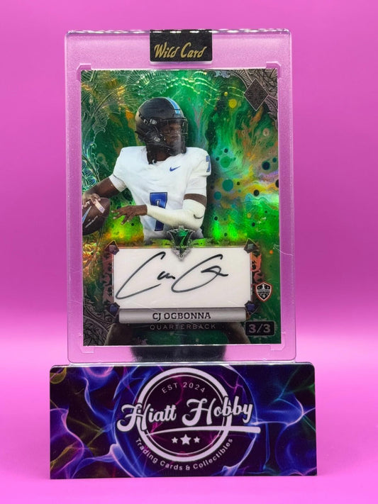 2024 Wild Card 7-Card Stud - CJ Ogbonna #AD7CG-CO - Green Rainbow Auto 3/3