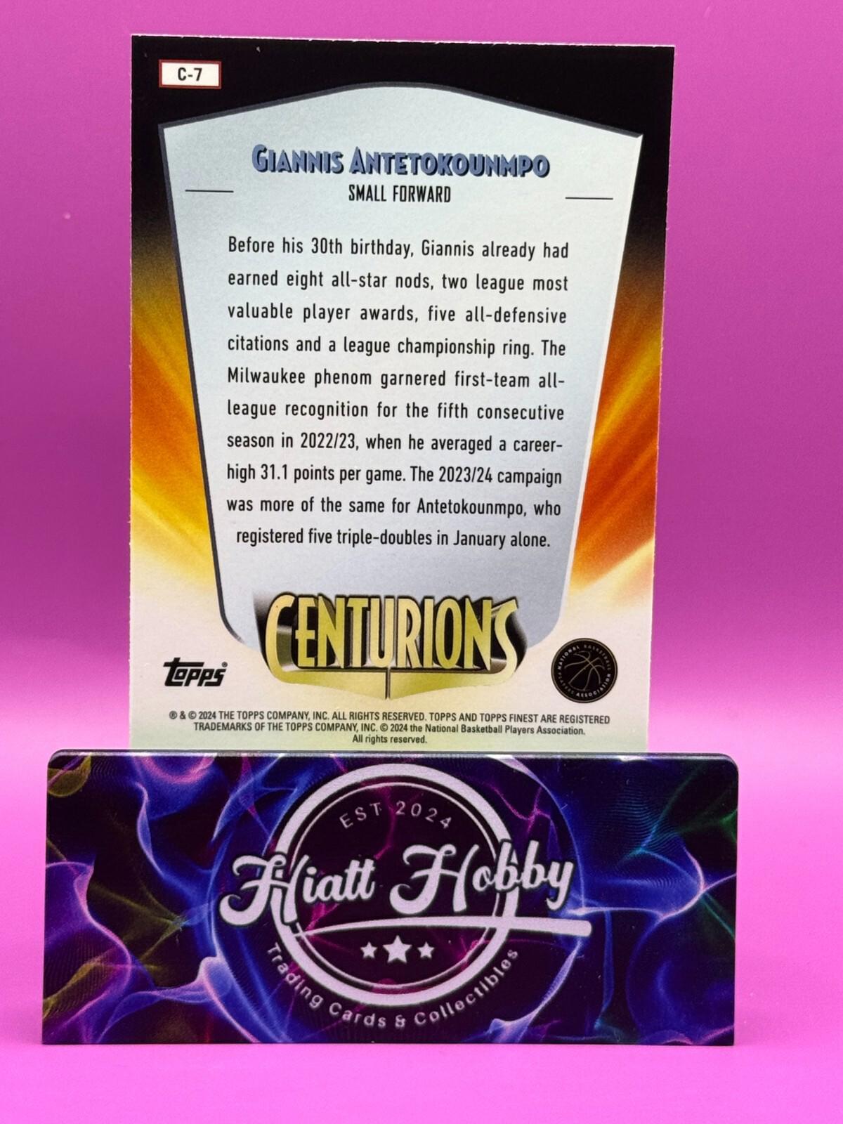 2023 Topps Finest Basketball - Giannis Antetokounmpo #C-7 - Centurions CASE HIT