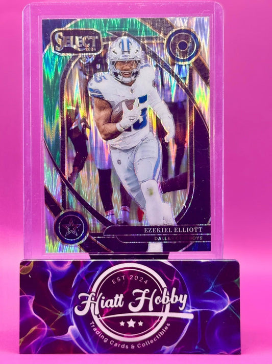 2024 Panini Select - Ezekiel Elliott #256 - Club Level Black & Green Shock Prizm