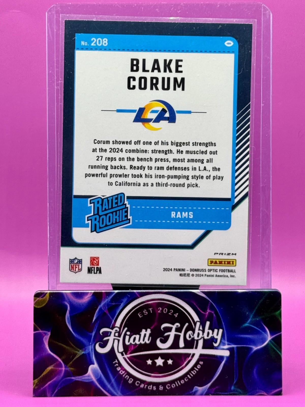 2024 Panini Donruss Optic - Blake Corum #208 Purple Scope Prizm (RC)