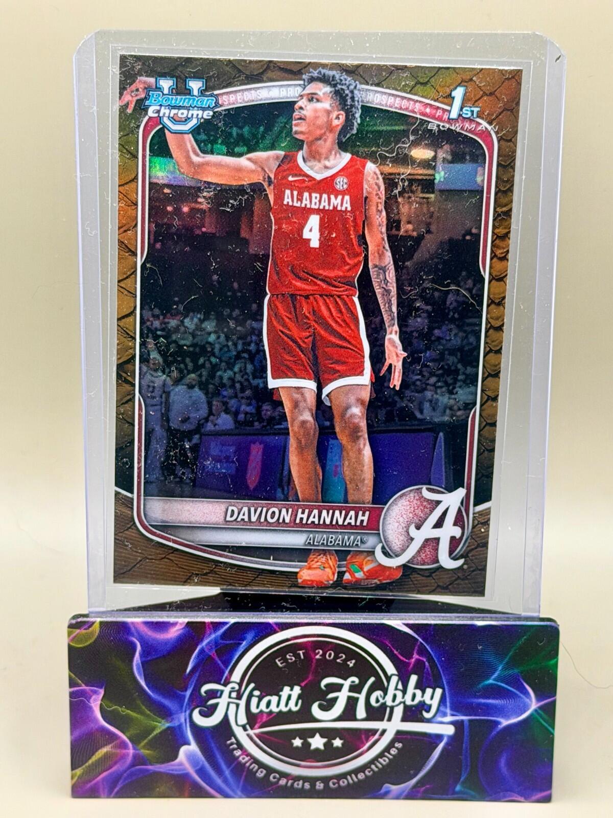 2025-26 Bowman Chrome Basketball - #BCP-46 Davion Hannah - Reptilian (1st)