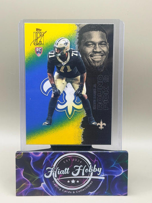 2025 Topps Signature Series Football - #154 Kelvin Banks Jr - Blue & Yellow (RC)